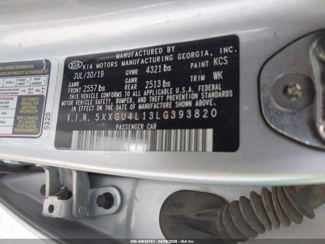 Продаж на аукціоні авто 2020 Kia Optima Ex Premium, vin: 5XXGU4L13LG393820, номер лоту: 44838161