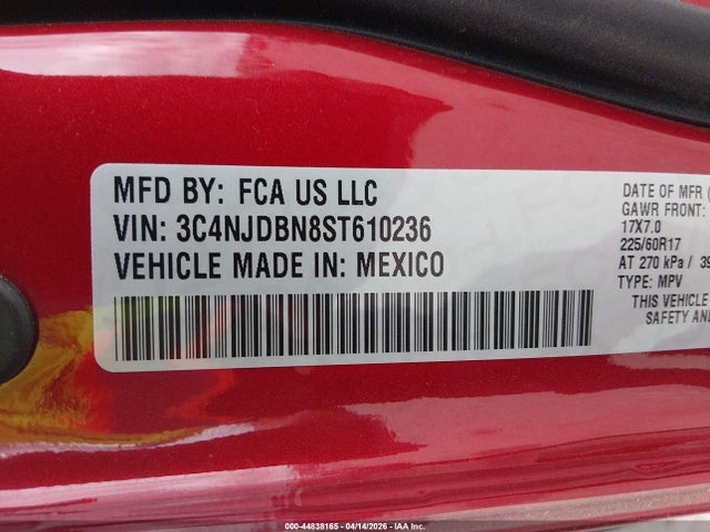 2025 Jeep Compass Latitude 4x4 მანქანა იყიდება აუქციონზე, vin: 3C4NJDBN8ST610236, აუქციონის ნომერი: 44838165