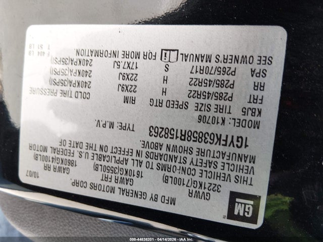 Продажа на аукционе авто 2008 Cadillac Escalade Standard, vin: 1GYFK63858R158263, номер лота: 44838201