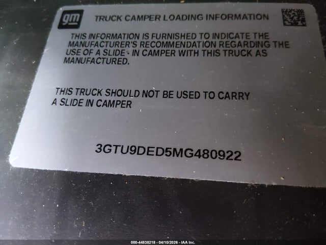 2021 Gmc Sierra 1500 4wd  Short Box Slt მანქანა იყიდება აუქციონზე, vin: 3GTU9DED5MG480922, აუქციონის ნომერი: 44838218