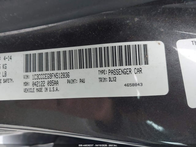 44838237 :رقم المزاد ، 1C3CCCEG9FN512836 vin ، 2015 Chrysler 200 C مزاد بيع