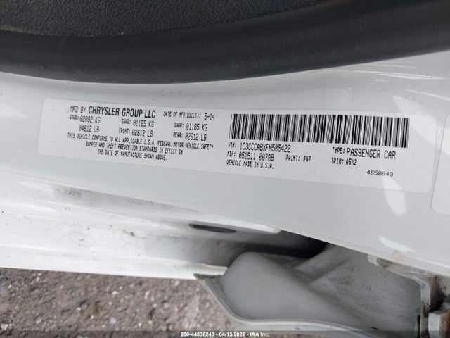 Aukcja sprzedaży 2015 Chrysler 200 Limited, vin: 1C3CCCABXFN505422, numer aukcji: 44838240