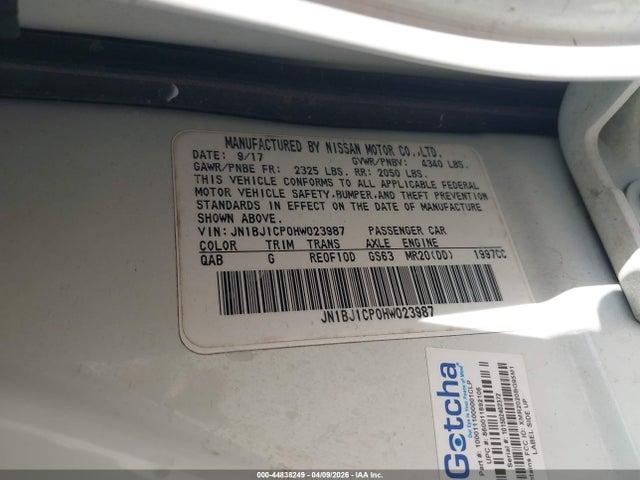 Продаж на аукціоні авто 2017 Nissan Rogue Sport Sv, vin: JN1BJ1CP0HW023987, номер лоту: 44838249