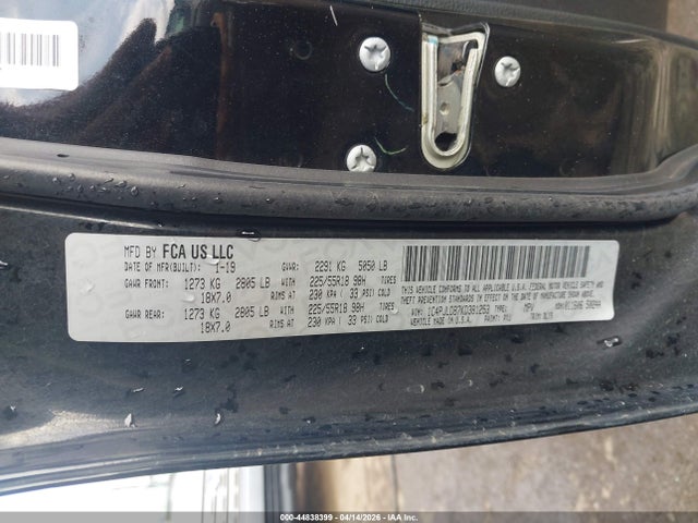 44838399 :رقم المزاد ، 1C4PJLDB7KD381253 vin ، 2019 Jeep Cherokee Limited Fwd مزاد بيع