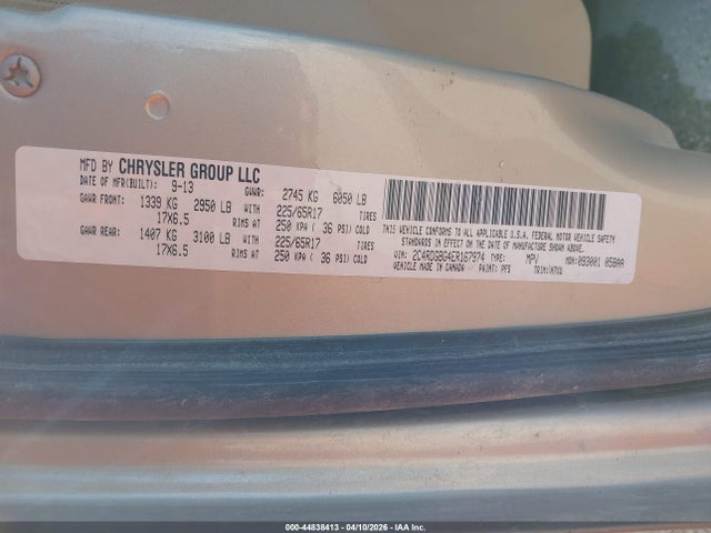 2014 Dodge Grand Caravan Se მანქანა იყიდება აუქციონზე, vin: 2C4RDGBG4ER167974, აუქციონის ნომერი: 44838413