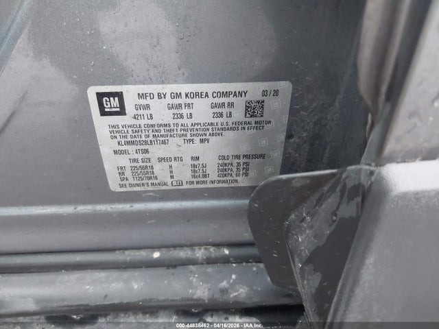 Aukcja sprzedaży 2020 Buick Encore Gx Fwd Select, vin: KL4MMDS28LB117467, numer aukcji: 44838462
