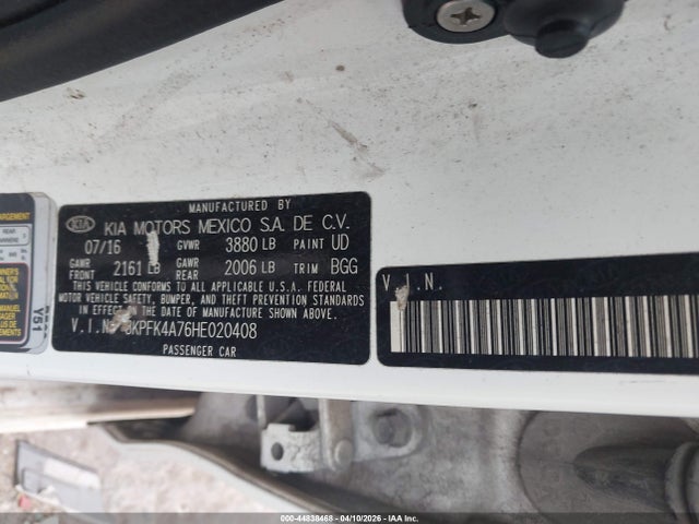 2017 KIA FORTE 3KPFK4A76HE020408 Photo 8