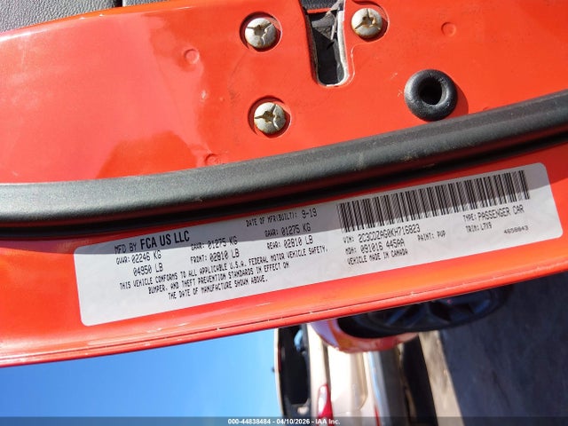 Продажа на аукционе авто 2019 Dodge Challenger Sxt, vin: 2C3CDZAG0KH716823, номер лота: 44838484