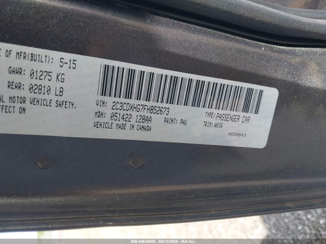 Продаж на аукціоні авто 2015 Dodge Charger Sxt, vin: 2C3CDXHG7FH852673, номер лоту: 44838488