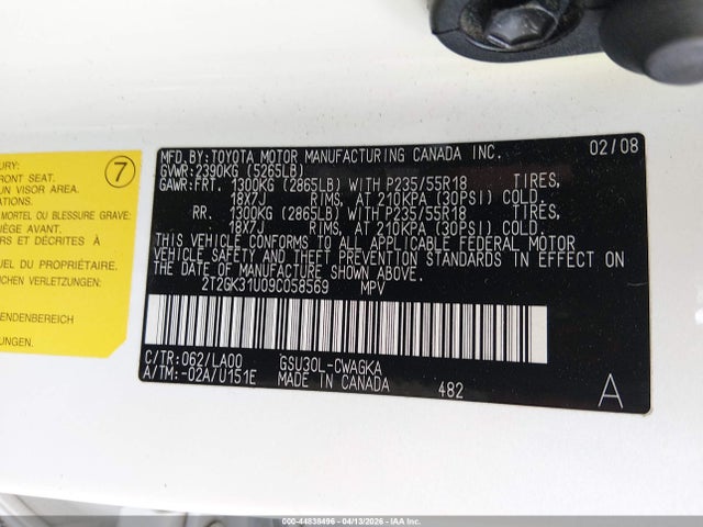 Продаж на аукціоні авто 2009 Lexus Rx 350, vin: 2T2GK31U09C058569, номер лоту: 44838496