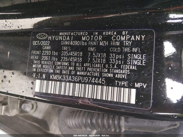 44838535 :رقم المزاد ، KM8K33A36PU974445 vin ، 2023 Hyundai Kona N Line مزاد بيع