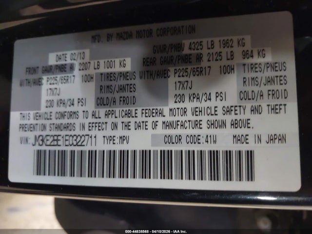 Продаж на аукціоні авто 2014 Mazda Cx-5 Sport, vin: JM3KE2BE1E0322711, номер лоту: 44838568
