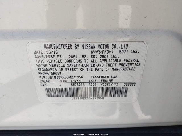 Продаж на аукціоні авто 2016 Infiniti Qx50, vin: JN1BJ0RR5GM271956, номер лоту: 44838571