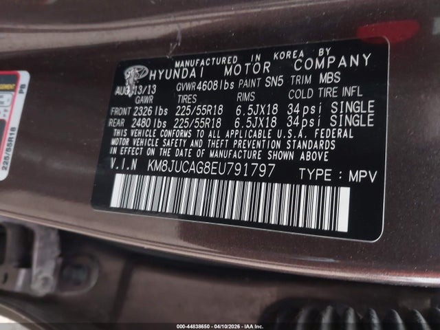 Hyundai Tucson Limited 2014 KM8JUCAG8EU791797 Image 9