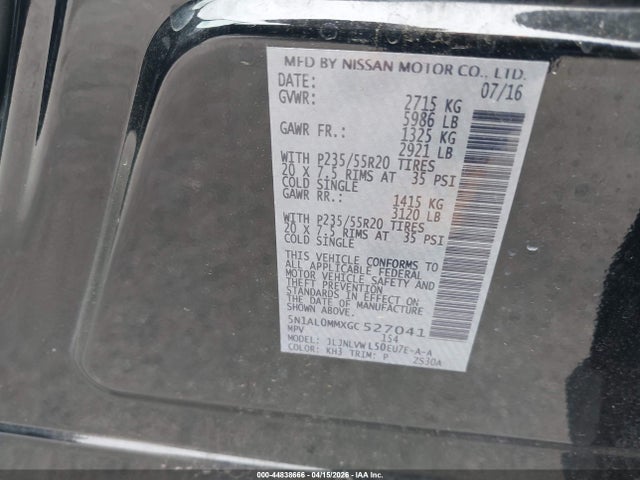 5N1AL0MMXGC527041 Infiniti QX60