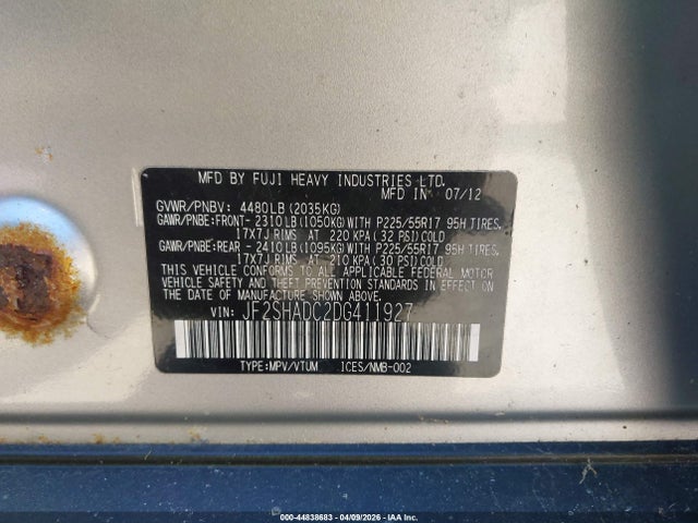 2013 SUBARU FORESTER JF2SHADC2DG411927 Photo 8