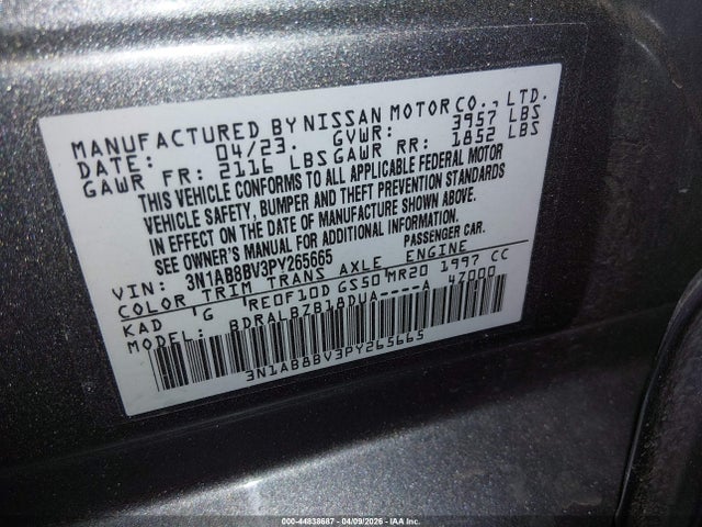 Nissan Sentra S Xtronic Cvt 2023 3N1AB8BV3PY265665 Image 9
