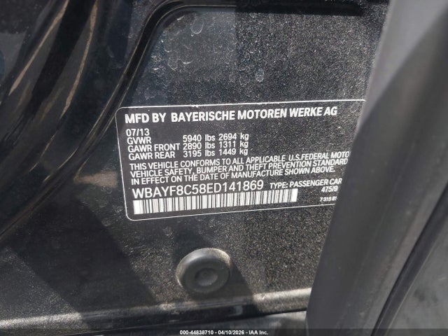 44838710 :رقم المزاد ، WBAYF8C58ED141869 vin ، 2014 Bmw Alpina B7 Xdrive مزاد بيع