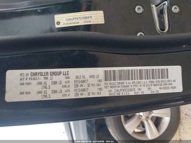 Продажа на аукционе авто 2014 Jeep Patriot Latitude, vin: 1C4NJPFA7ED508476, номер лота: 44838724