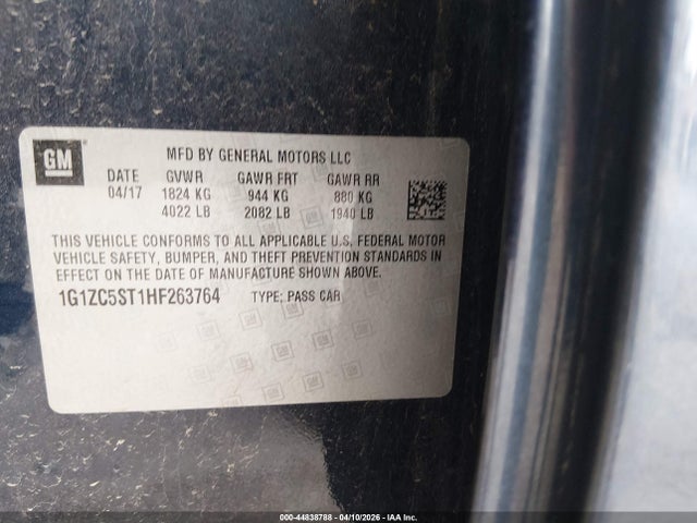 1G1ZC5ST1HF263764 Chevrolet Malibu 1fl