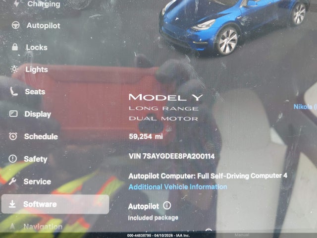 2023 Tesla Model Y Awd/long Range Dual Motor All-wheel Drive მანქანა იყიდება აუქციონზე, vin: 7SAYGDEE8PA200114, აუქციონის ნომერი: 44838795