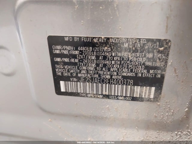 2014 SUBARU FORESTER JF2SJAEC8EH400378 Photo 8