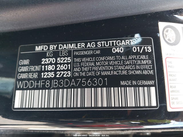 Продаж на аукціоні авто 2013 Mercedes-benz E 350 4matic, vin: WDDHF8JB3DA756301, номер лоту: 44838953