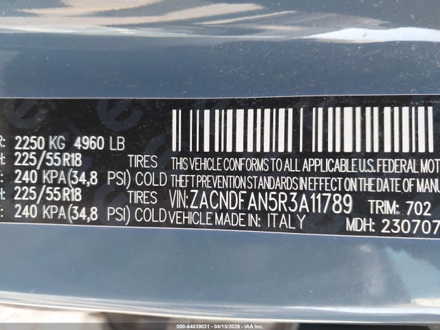 Aukcja sprzedaży 2024 Dodge Hornet Gt Awd, vin: ZACNDFAN5R3A11789, numer aukcji: 44839031