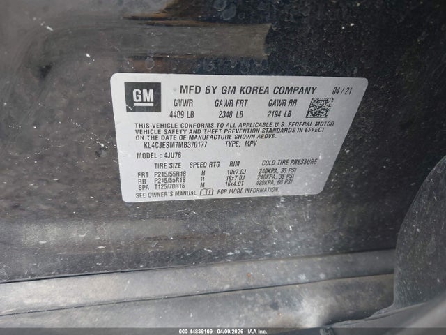 2021 BUICK ENCORE KL4CJESM7MB370177 Photo 8