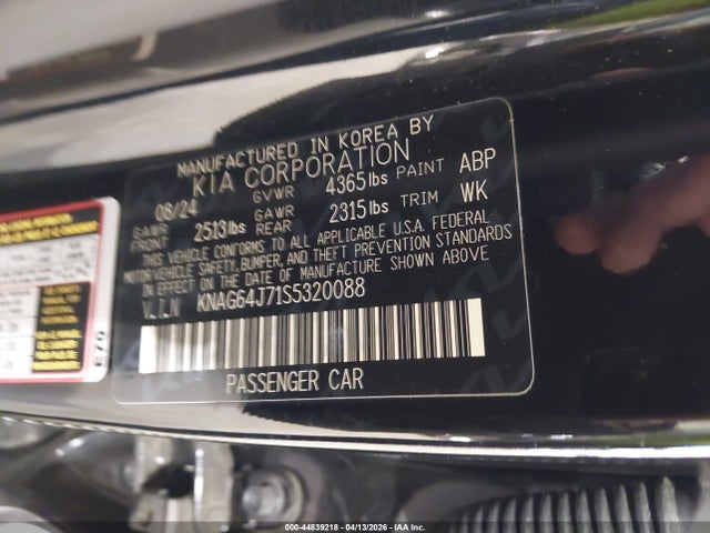 Продажа на аукционе авто 2025 Kia K5 Gt-line, vin: KNAG64J71S5320088, номер лота: 44839218