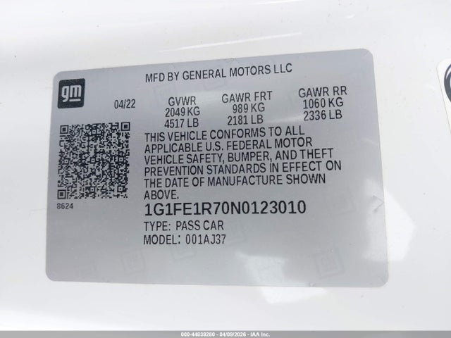 2022 CHEVROLET CAMARO 1G1FE1R70N0123010 Photo 8