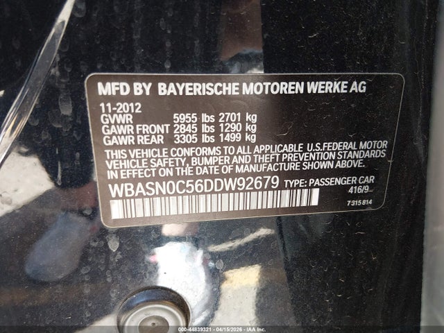 Aukcja sprzedaży 2013 Bmw 550i Gran Turismo, vin: WBASN0C56DDW92679, numer aukcji: 44839321
