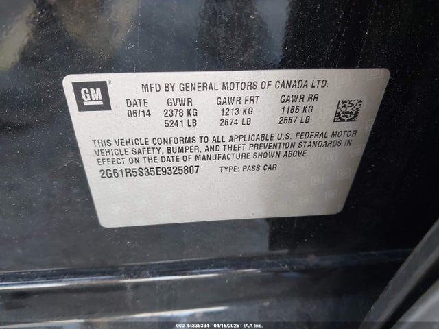 Продаж на аукціоні авто 2014 Cadillac Xts Premium, vin: 2G61R5S35E9325807, номер лоту: 44839334