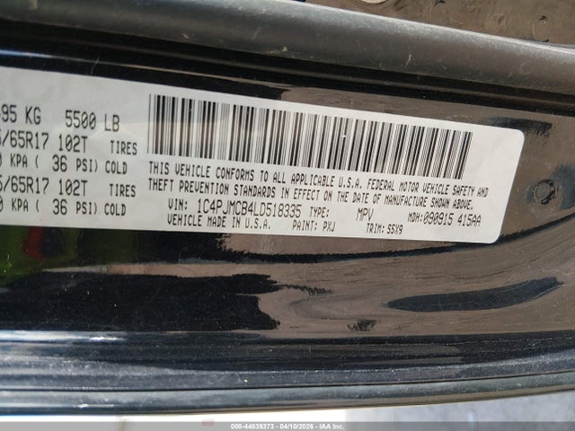 Продажа на аукционе авто 2020 Jeep Cherokee Latitude 4x4, vin: 1C4PJMCB4LD518335, номер лота: 44839373