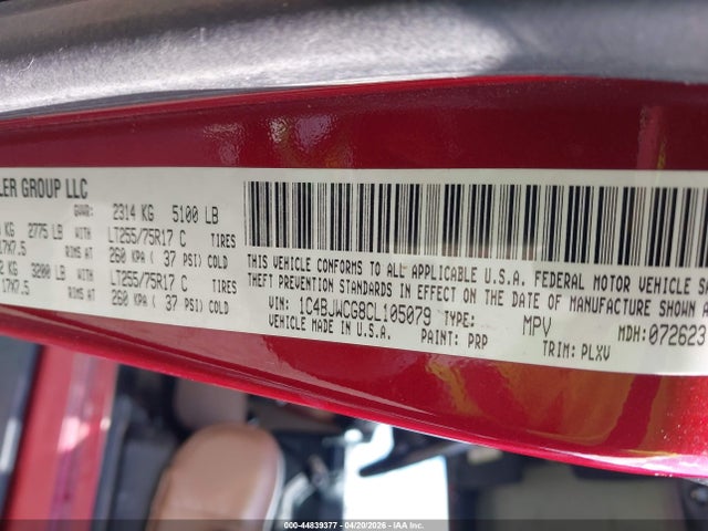 Продажа на аукционе авто 2012 Jeep Wrangler Rubicon, vin: 1C4BJWCG8CL105079, номер лота: 44839377