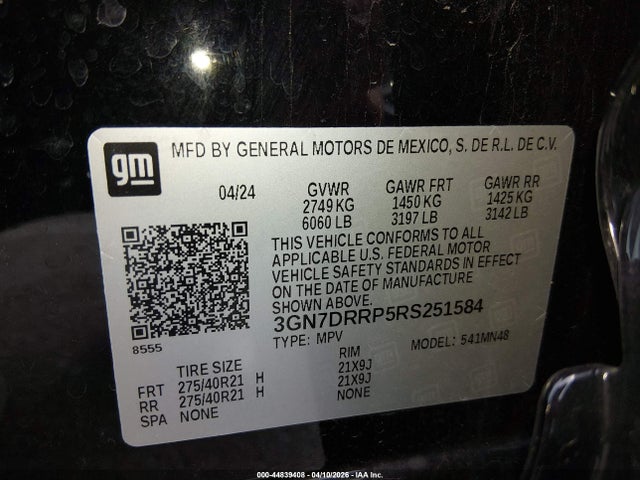 Aukcja sprzedaży 2024 Chevrolet Equinox Ev Rs, vin: 3GN7DRRP5RS251584, numer aukcji: 44839408