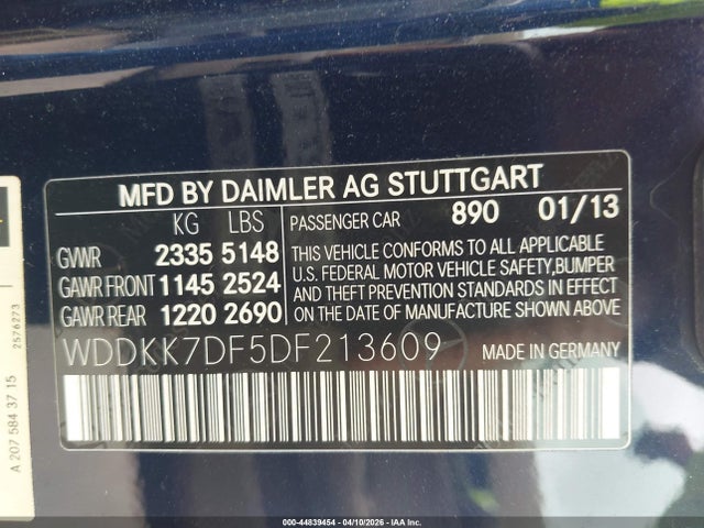 Продажа на аукционе авто 2013 Mercedes-benz E 550, vin: WDDKK7DF5DF213609, номер лота: 44839454