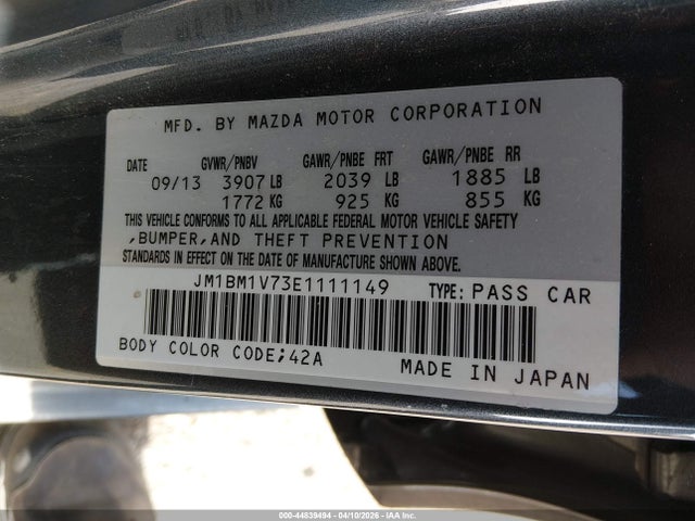Mazda Mazda3 I Touring 2014 JM1BM1V73E1111149 Image 9