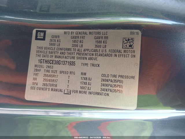 1GTH6CE38G1371935 GMC CANYON SLE