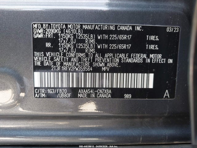 Toyota RAV4 LE 2023 2T3F1RFV2PW359564 Image 9