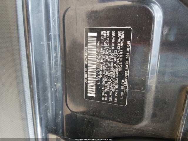2013 Subaru Xv Crosstrek 2.0i Premium მანქანა იყიდება აუქციონზე, vin: JF2GPACC9D1215917, აუქციონის ნომერი: 44839626