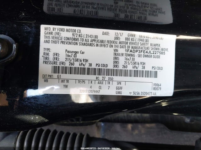 2018 FORD FOCUS 1FADP3FE4JL227585 Photo 8