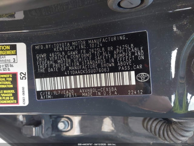 Toyota CAMRY SE 2025 4T1DAACK5SU076063 Image 9