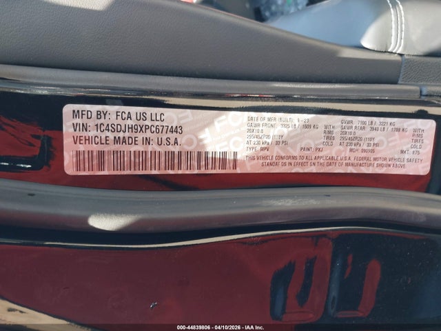2023 Dodge Durango Srt Hellcat Premium Awd მანქანა იყიდება აუქციონზე, vin: 1C4SDJH9XPC677443, აუქციონის ნომერი: 44839806