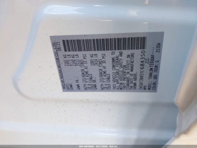 44839858 :رقم المزاد ، 5N1BT3BB5TC684350 vin ، 2026 Nissan Rogue Sv مزاد بيع
