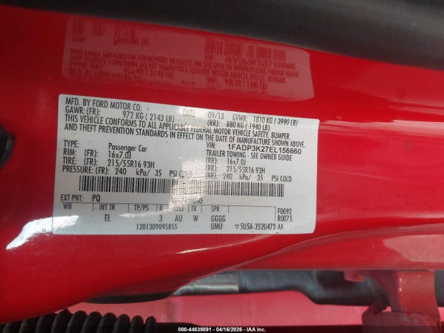Aukcja sprzedaży 2014 Ford Focus Se, vin: 1FADP3K27EL156660, numer aukcji: 44839891