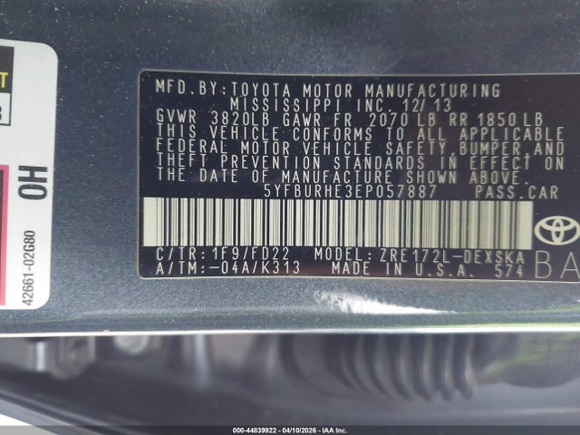 Toyota Corolla S Plus 2014 5YFBURHE3EP057887 Image 9