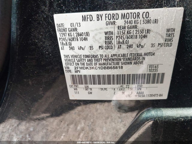 2013 FORD EDGE 2FMDK3KC1DBB65818 Photo 8