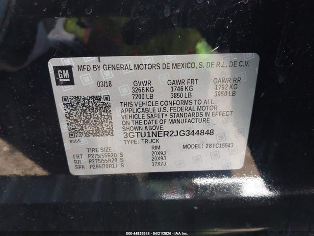 GMC Sierra 1500 Slt 2018 3GTU1NER2JG344848 Image 9