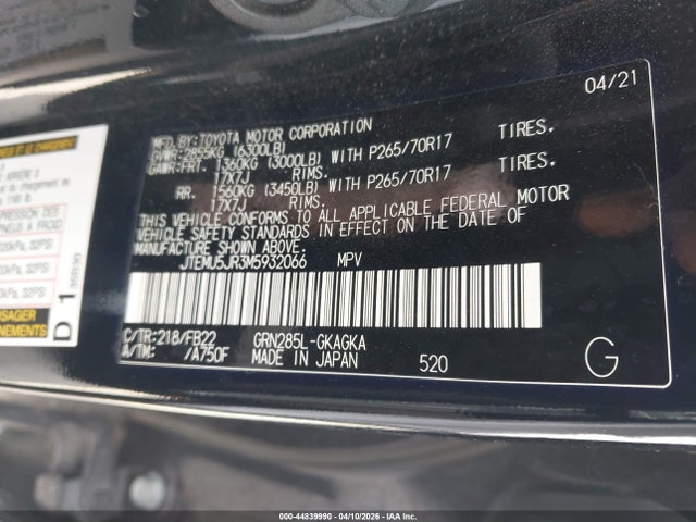 JTEMU5JR3M5932066 Toyota 4RUNNER SR5